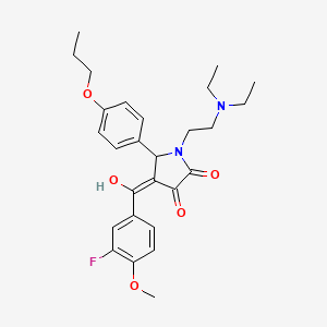 1-(2-(Diethylamino)ethyl)-4-(3-fluoro-4-methoxybenzoyl)-3-hydroxy-5-(4-propoxyphenyl)-1,5-dihydro-2H-pyrrol-2-one - 618074-91-2
