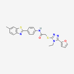 2-{[4-ethyl-5-(furan-2-yl)-4H-1,2,4-triazol-3-yl]sulfanyl}-N-[4-(6-methyl-1,3-benzothiazol-2-yl)phenyl]acetamide - 575458-89-8