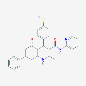 2-Methyl-N-(6-methylpyridin-2-yl)-4-(4-(methylthio)phenyl)-5-oxo-7-phenyl-1,4,5,6,7,8-hexahydroquinoline-3-carboxamide - 476482-92-5