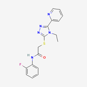 2-[(4-ethyl-5-pyridin-2-yl-1,2,4-triazol-3-yl)sulfanyl]-N-(2-fluorophenyl)acetamide - 585564-16-5