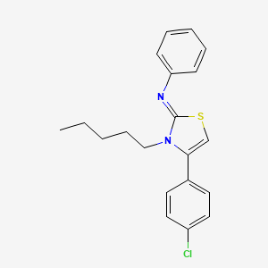 N-(4-(4-Chlorophenyl)-3-pentyl-1,3-thiazol-2(3H)-ylidene)aniline - 374548-96-6