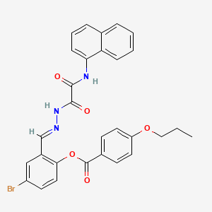 4-Bromo-2-((2-(2-(naphthalen-1-ylamino)-2-oxoacetyl)hydrazono)methyl)phenyl 4-propoxybenzoate - 769153-23-3