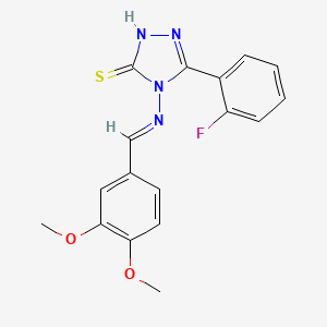 4-((3,4-Dimethoxybenzylidene)amino)-3-(2-fluorophenyl)-1H-1,2,4-triazole-5(4H)-thione - 585562-81-8