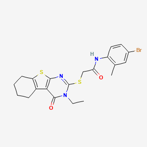 N-(4-bromo-2-methylphenyl)-2-[(3-ethyl-4-oxo-3,4,5,6,7,8-hexahydro[1]benzothieno[2,3-d]pyrimidin-2-yl)sulfanyl]acetamide - 618879-72-4