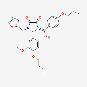 5-(4-Butoxy-3-methoxyphenyl)-1-(furan-2-ylmethyl)-3-hydroxy-4-(4-propoxybenzoyl)-1H-pyrrol-2(5H)-one - 617695-50-8