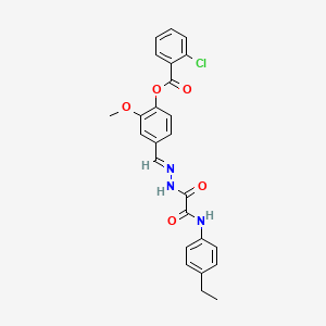 4-((E)-{[(4-ethylanilino)(oxo)acetyl]hydrazono}methyl)-2-methoxyphenyl 2-chlorobenzoate - 769153-40-4