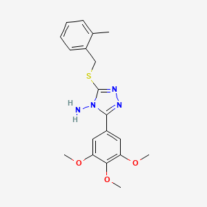 3-((2-Methylbenzyl)thio)-5-(3,4,5-trimethoxyphenyl)-4H-1,2,4-triazol-4-ylamine - 577986-60-8