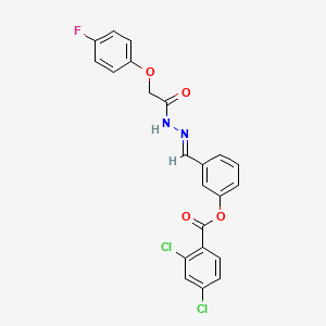 [3-[(E)-[[2-(4-fluorophenoxy)acetyl]hydrazinylidene]methyl]phenyl] 2,4-dichlorobenzoate - 767302-32-9