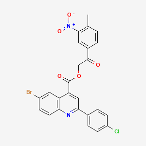 2-(4-Methyl-3-nitrophenyl)-2-oxoethyl 6-bromo-2-(4-chlorophenyl)quinoline-4-carboxylate - 355421-47-5