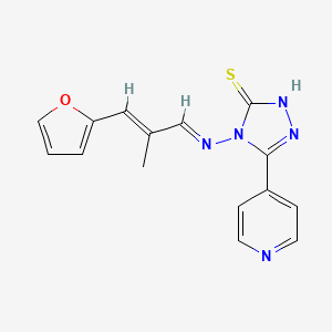 4-[[(E)-3-(2-furanyl)-2-methylprop-2-enylidene]amino]-3-pyridin-4-yl-1H-1,2,4-triazole-5-thione - 