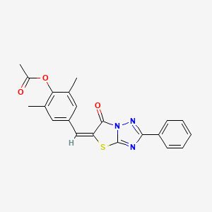 2,6-dimethyl-4-[(E)-(6-oxo-2-phenyl[1,3]thiazolo[3,2-b][1,2,4]triazol-5(6H)-ylidene)methyl]phenyl acetate - 606961-44-8
