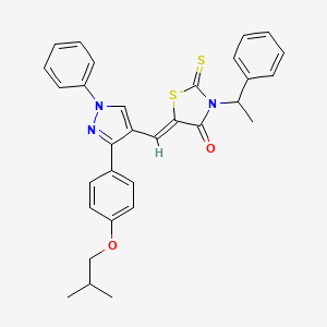 (5Z)-5-{[3-(4-isobutoxyphenyl)-1-phenyl-1H-pyrazol-4-yl]methylene}-3-(1-phenylethyl)-2-thioxo-1,3-thiazolidin-4-one - 624724-29-4
