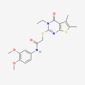 N-(3,4-dimethoxyphenyl)-2-[(3-ethyl-5,6-dimethyl-4-oxo-3,4-dihydrothieno[2,3-d]pyrimidin-2-yl)sulfanyl]acetamide - 578750-65-9