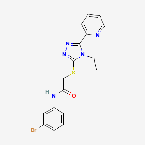 N-(3-Bromophenyl)-2-((4-ethyl-5-(pyridin-2-yl)-4H-1,2,4-triazol-3-yl)thio)acetamide - 618415-47-7