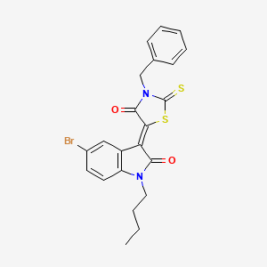 3-Benzyl-5-(5-bromo-1-butyl-2-oxoindolin-3-ylidene)-2-thioxothiazolidin-4-one - 618077-67-1