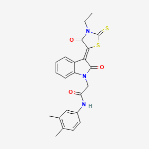 N-(3,4-dimethylphenyl)-2-[(3Z)-3-(3-ethyl-4-oxo-2-thioxo-1,3-thiazolidin-5-ylidene)-2-oxo-2,3-dihydro-1H-indol-1-yl]acetamide - 617698-39-2