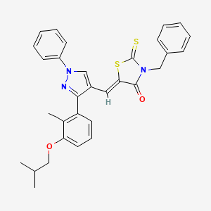 (5Z)-3-benzyl-5-{[3-(3-isobutoxy-2-methylphenyl)-1-phenyl-1H-pyrazol-4-yl]methylene}-2-thioxo-1,3-thiazolidin-4-one - 623936-37-8