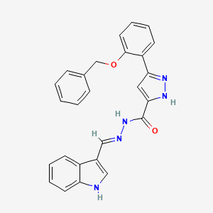 N'-((1H-Indol-3-yl)methylene)-3-(2-(benzyloxy)phenyl)-1H-pyrazole-5-carbohydrazide - 634895-42-4