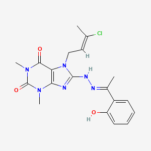 7-[(E)-3-chlorobut-2-enyl]-8-[(2E)-2-[1-(2-hydroxyphenyl)ethylidene]hydrazinyl]-1,3-dimethylpurine-2,6-dione - 478253-49-5