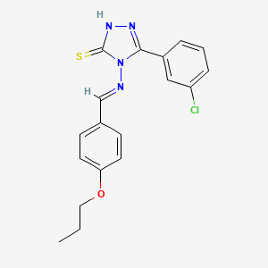 5-(3-Chlorophenyl)-4-((4-propoxybenzylidene)amino)-4H-1,2,4-triazole-3-thiol - 478255-31-1