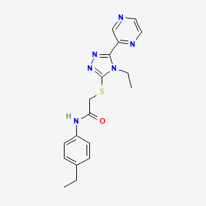 2-((4-Ethyl-5-(pyrazin-2-yl)-4H-1,2,4-triazol-3-yl)thio)-N-(4-ethylphenyl)acetamide - 578723-85-0