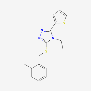 4-Ethyl-3-((2-methylbenzyl)thio)-5-(2-thienyl)-4H-1,2,4-triazole - 618411-77-1