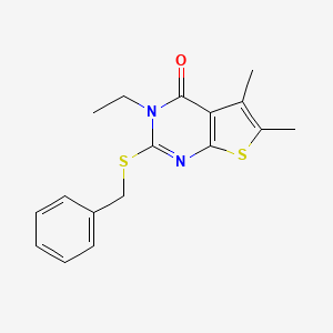 2-(Benzylthio)-3-ethyl-5,6-dimethylthieno[2,3-d]pyrimidin-4(3H)-one - 587011-26-5