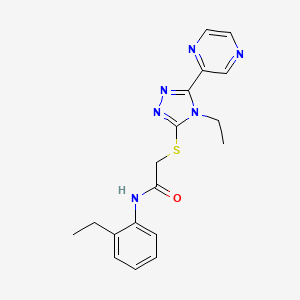 2-((4-Ethyl-5-(pyrazin-2-yl)-4H-1,2,4-triazol-3-yl)thio)-N-(2-ethylphenyl)acetamide - 618427-42-2