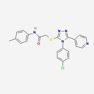 2-((4-(4-Chlorophenyl)-5-(pyridin-4-yl)-4H-1,2,4-triazol-3-yl)thio)-N-(p-tolyl)acetamide - 763106-32-7
