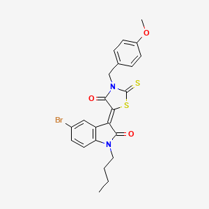 5-(5-Bromo-1-butyl-2-oxoindolin-3-ylidene)-3-(4-methoxybenzyl)-2-thioxothiazolidin-4-one - 618077-65-9