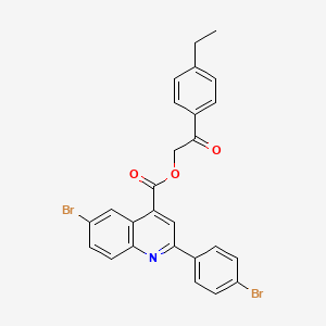 2-(4-Ethylphenyl)-2-oxoethyl 6-bromo-2-(4-bromophenyl)quinoline-4-carboxylate - 355429-16-2