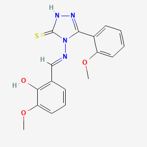 4-((2-Hydroxy-3-methoxybenzylidene)amino)-3-(2-methoxyphenyl)-1H-1,2,4-triazole-5(4H)-thione - 478256-49-4
