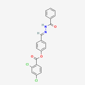 4-{(E)-[2-(phenylcarbonyl)hydrazinylidene]methyl}phenyl 2,4-dichlorobenzoate - 342008-68-8