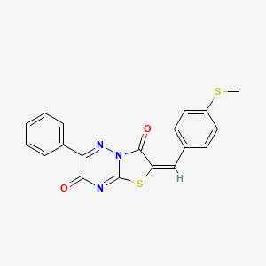 2-(4-(Methylthio)benzylidene)-6-phenyl-2H-thiazolo[3,2-b][1,2,4]triazine-3,7-dione - 606956-72-3