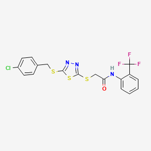 2-({5-[(4-chlorobenzyl)sulfanyl]-1,3,4-thiadiazol-2-yl}sulfanyl)-N-[2-(trifluoromethyl)phenyl]acetamide - 578718-77-1