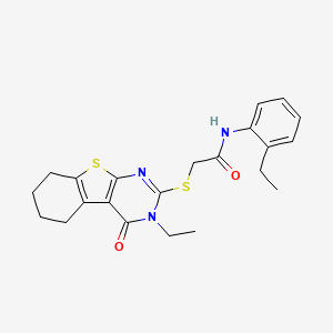2-[(3-ethyl-4-oxo-3,4,5,6,7,8-hexahydro[1]benzothieno[2,3-d]pyrimidin-2-yl)sulfanyl]-N-(2-ethylphenyl)acetamide - 618879-70-2