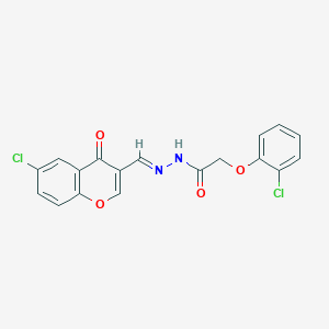 N'-[(E)-(6-chloro-4-oxo-4H-chromen-3-yl)methylidene]-2-(2-chlorophenoxy)acetohydrazide - 477734-47-7
