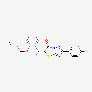 2-(4-Bromophenyl)-5-(2-butoxybenzylidene)thiazolo[3,2-b][1,2,4]triazol-6(5H)-one - 769142-98-5