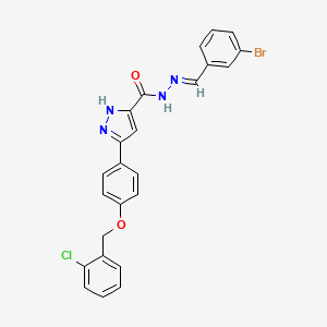 N'-(3-Bromobenzylidene)-5-(4-((2-chlorobenzyl)oxy)phenyl)-1H-pyrazole-3-carbohydrazide - 634897-06-6