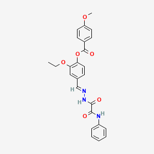 4-((E)-{[anilino(oxo)acetyl]hydrazono}methyl)-2-ethoxyphenyl 4-methoxybenzoate - 769156-78-7