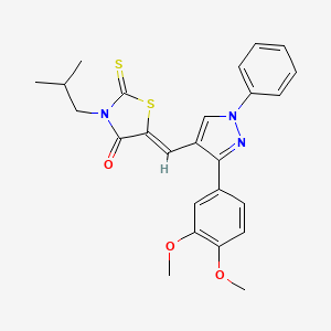 (5Z)-5-{[3-(3,4-dimethoxyphenyl)-1-phenyl-1H-pyrazol-4-yl]methylene}-3-isobutyl-2-thioxo-1,3-thiazolidin-4-one - 623935-72-8