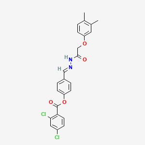 4-[(E)-{2-[(3,4-dimethylphenoxy)acetyl]hydrazinylidene}methyl]phenyl 2,4-dichlorobenzoate - 