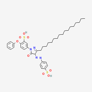 5-{3-heptadecyl-5-oxo-4-[(E)-(4-sulfophenyl)diazenyl]-4,5-dihydro-1H-pyrazol-1-yl}-2-phenoxybenzenesulfonic acid - 21528-59-6