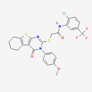N-[2-chloro-5-(trifluoromethyl)phenyl]-2-{[3-(4-methoxyphenyl)-4-oxo-3,4,5,6,7,8-hexahydro[1]benzothieno[2,3-d]pyrimidin-2-yl]sulfanyl}acetamide - 477330-81-7