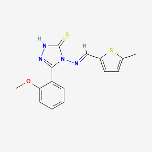 3-(2-Methoxyphenyl)-4-(((5-methylthiophen-2-yl)methylene)amino)-1H-1,2,4-triazole-5(4H)-thione - 478257-28-2