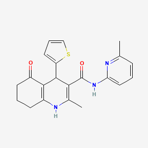 2-Methyl-N-(6-methylpyridin-2-yl)-5-oxo-4-(thiophen-2-yl)-1,4,5,6,7,8-hexahydroquinoline-3-carboxamide - 362487-45-4