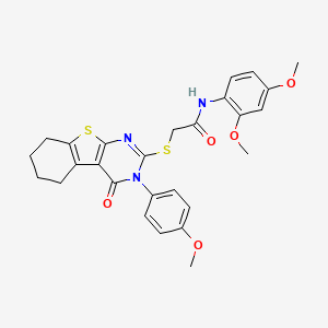 N-(2,4-dimethoxyphenyl)-2-{[3-(4-methoxyphenyl)-4-oxo-3,4,5,6,7,8-hexahydro[1]benzothieno[2,3-d]pyrimidin-2-yl]sulfanyl}acetamide - 477330-27-1