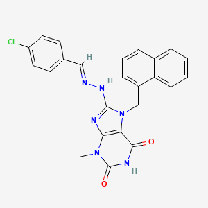 4-chlorobenzaldehyde [3-methyl-7-(1-naphthylmethyl)-2,6-dioxo-2,3,6,7-tetrahydro-1H-purin-8-yl]hydrazone - 478252-67-4