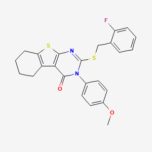 2-[(2-fluorobenzyl)sulfanyl]-3-(4-methoxyphenyl)-5,6,7,8-tetrahydro[1]benzothieno[2,3-d]pyrimidin-4(3H)-one - 477331-62-7