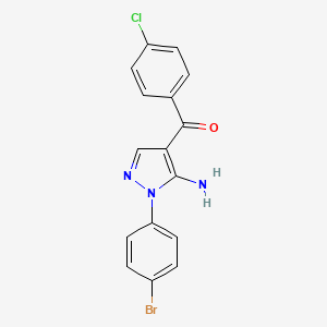 (5-Amino-1-(4-bromophenyl)-1H-pyrazol-4-yl)(4-chlorophenyl)methanone - 
